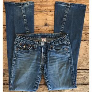 True Religion Womens Size 28 'Joey' Distressed Stone Washed Jeans